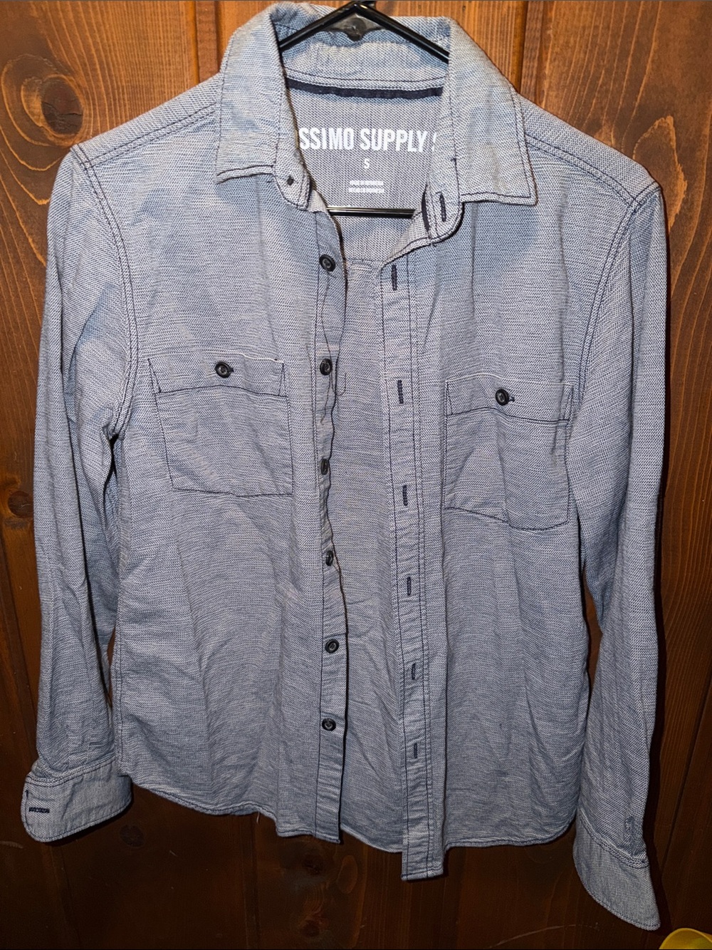 Mossimo Supply Co. Gray Button-Up Shirt